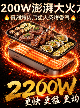 【升级不锈钢机身】加大可拆烤盘