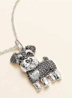 Exquisite and Cute Schnauzer Dog Pendant Necklace for Women