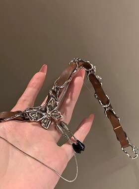 甜酷辣妹蝴蝶水滴链颈圈