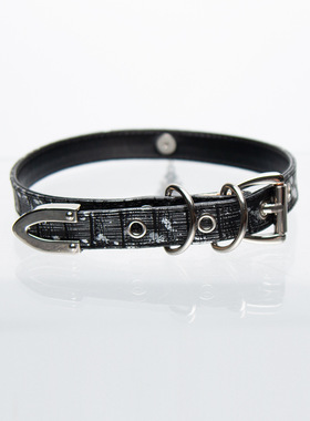 黑裂纹星空宝石银圆环choker颈圈