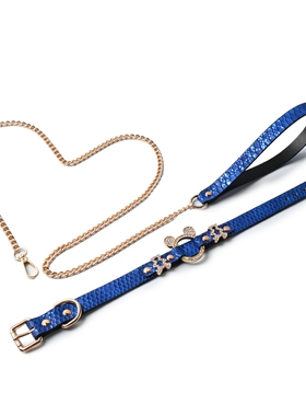 甜酷蛇纹钻饰小熊项圈