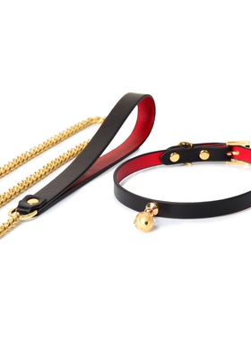 真皮PUPPY925纯银铃铛项圈