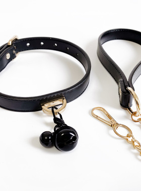 时尚经典皮革铃铛锁骨链