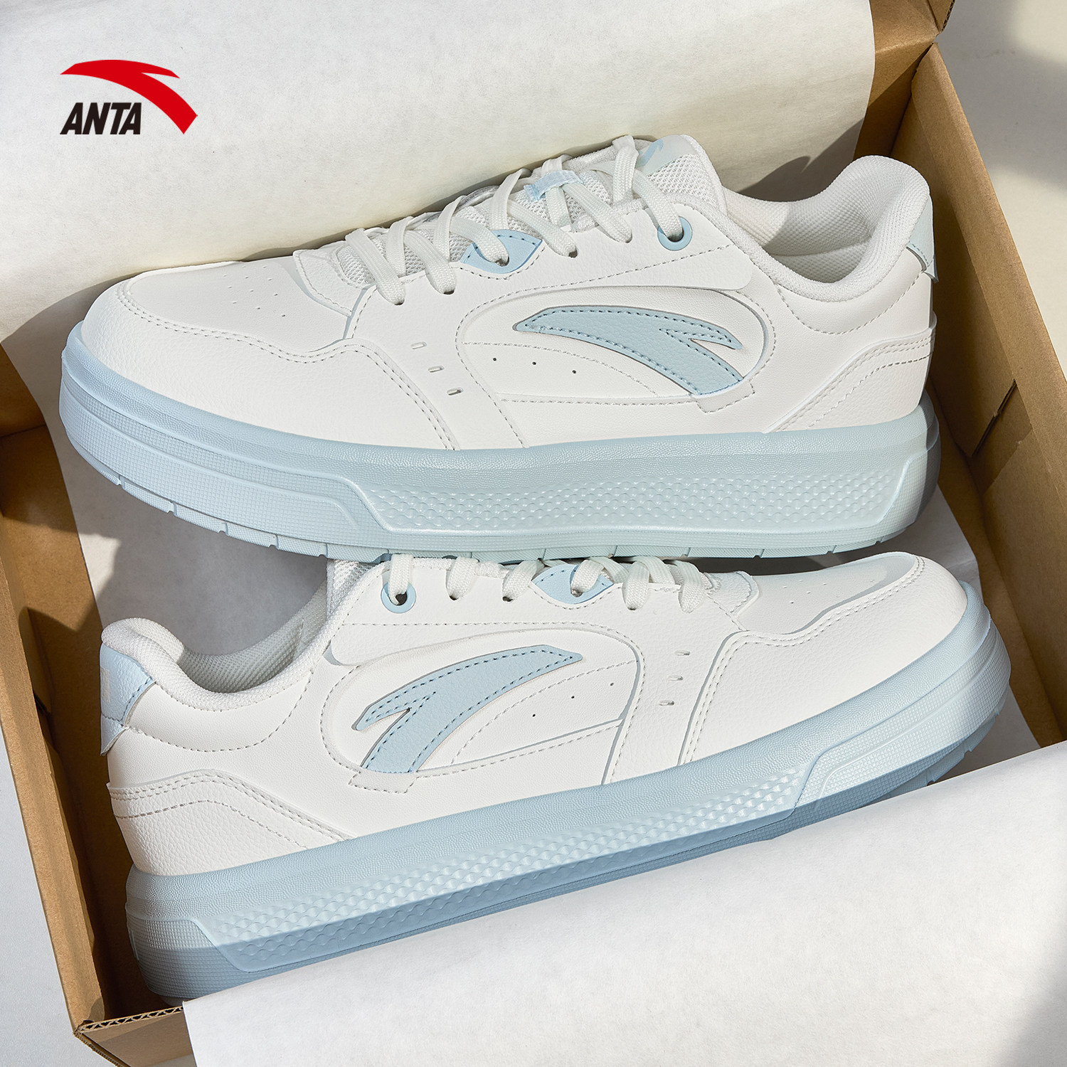 安踏轻松板鞋女鞋小白鞋春季新款正品学生粉色鞋子厚底增高运动鞋,淘宝优惠券,粉丝福利购,淘宝优惠卷