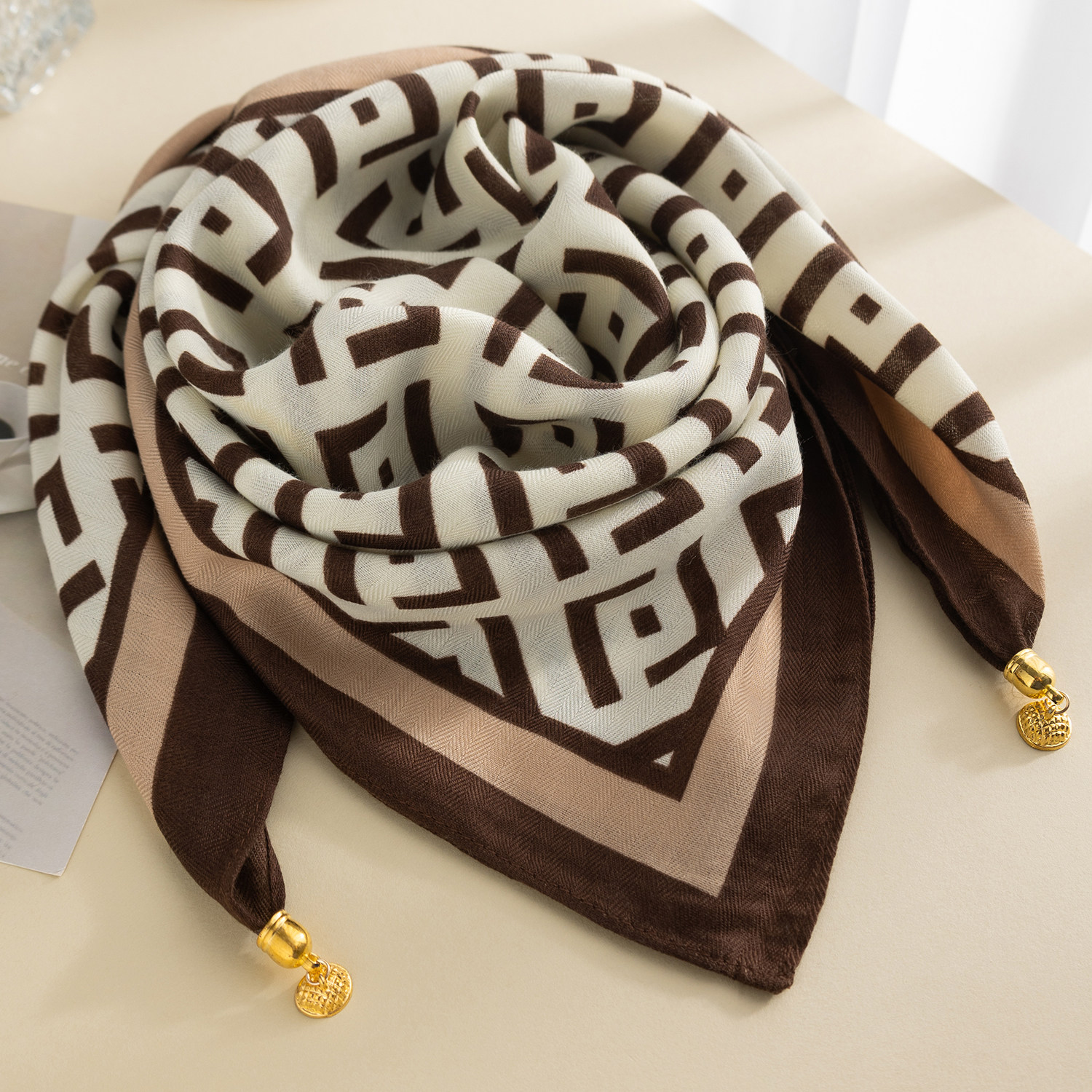 磁吸扣丝巾方巾女系脖高级感围巾春秋冬护颈女2025新款棉麻围巾,淘宝优惠券,粉丝福利购,淘宝优惠卷