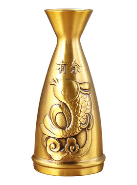 黄铜酒壶分酒器梅兰竹菊酒盅创意铜器摆件铜百福储酒器