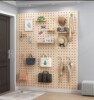 Solid wood hole board custom wall storage rack wooden storage wall hanging into the entrance hall display rack bookshelves partition board