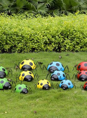 仿真瓢虫摆件户外铁艺雕塑园林景观花园别墅庭院七星瓢虫装饰小品