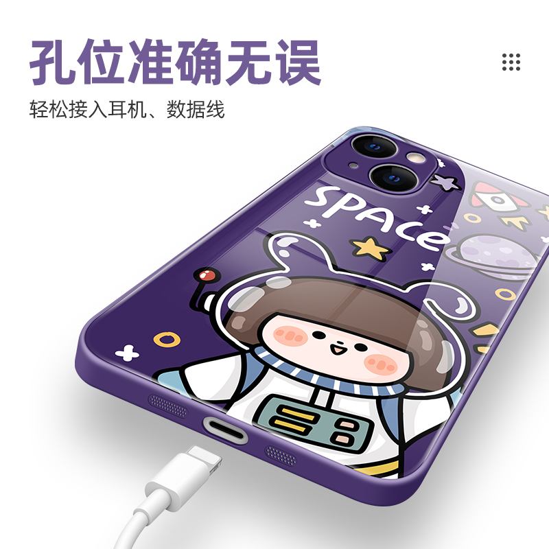 亚森优品适用iPhone15手机壳苹果14Promax玻璃11新款12防摔14plus高级感max硅胶xs镜头x全包xr套13pro女外壳-图3