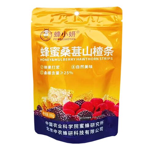 中国农科院蜜蜂研究所出品蜂小妍零食蜂蜜桑葚山楂条208g即食 - 图3
