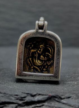 藏式大黑天嘎乌盒吊坠挂件文玩配饰diy手串配件