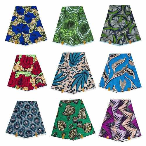 新款直销非洲印花蜡染涤纶面料安卡拉多色派对连衣裙布料亚马逊 - 图0