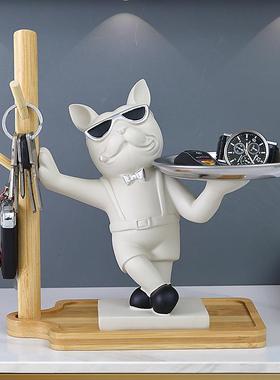 新款直销入户玄关收纳狗摆件钥匙摆放台桌面酒柜办公室客厅装饰品