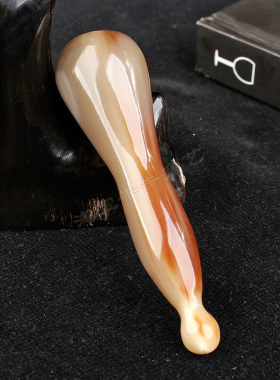 知梳阁天然白牛角按摩点穴棒