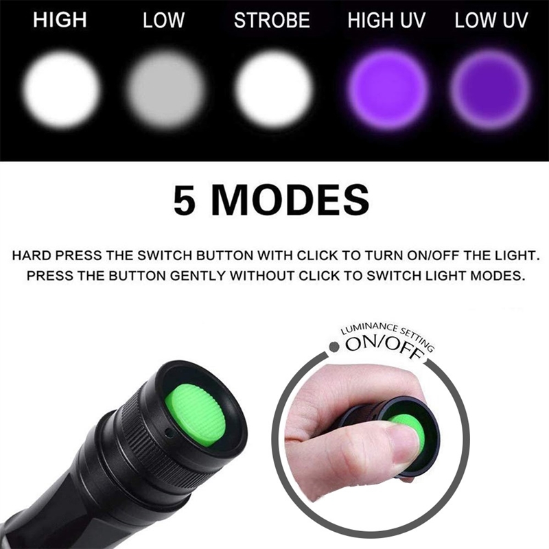 395nm UV Flashlight LED Torch Lamp Ultraviolet Urine Detecto - 图1