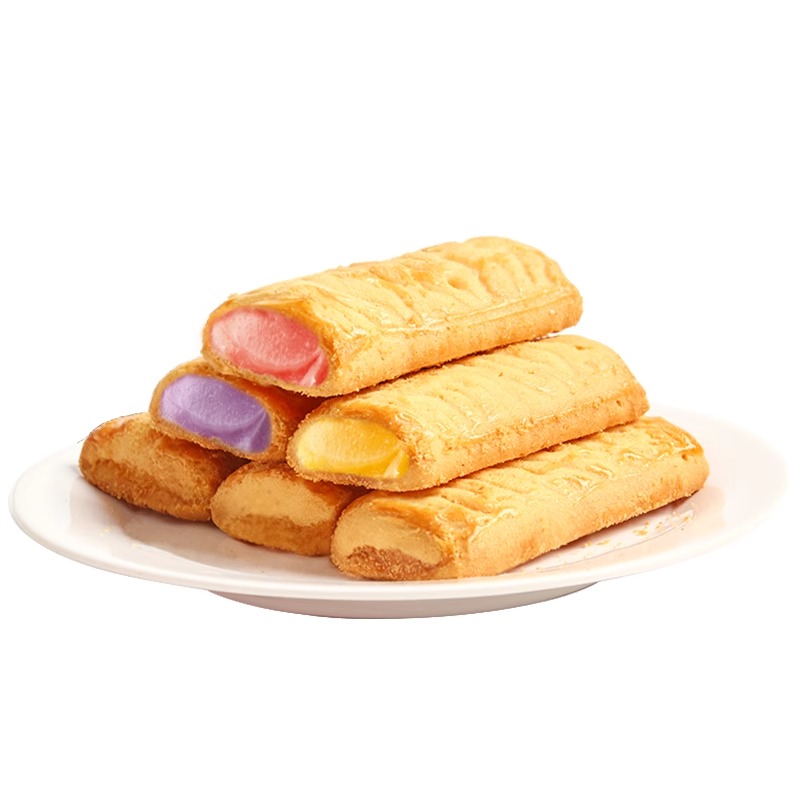 法丽兹曲奇派夹心饼干香芋牛乳草莓味网红休闲零食糕点小吃下午茶