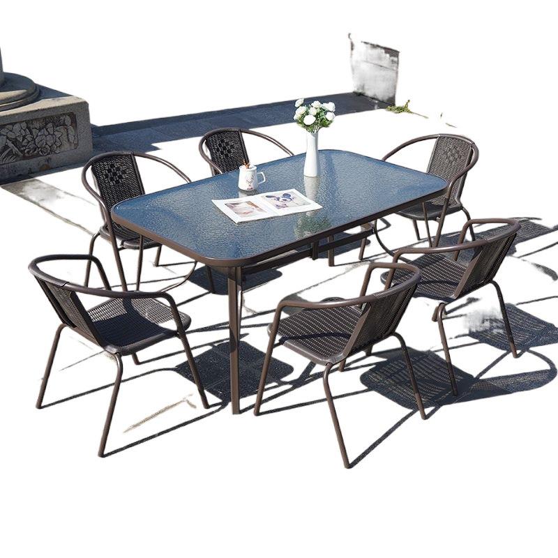 户外桌椅套装带伞套装庭院露天阳台桌椅三件套户外餐桌商用休闲 - 图3