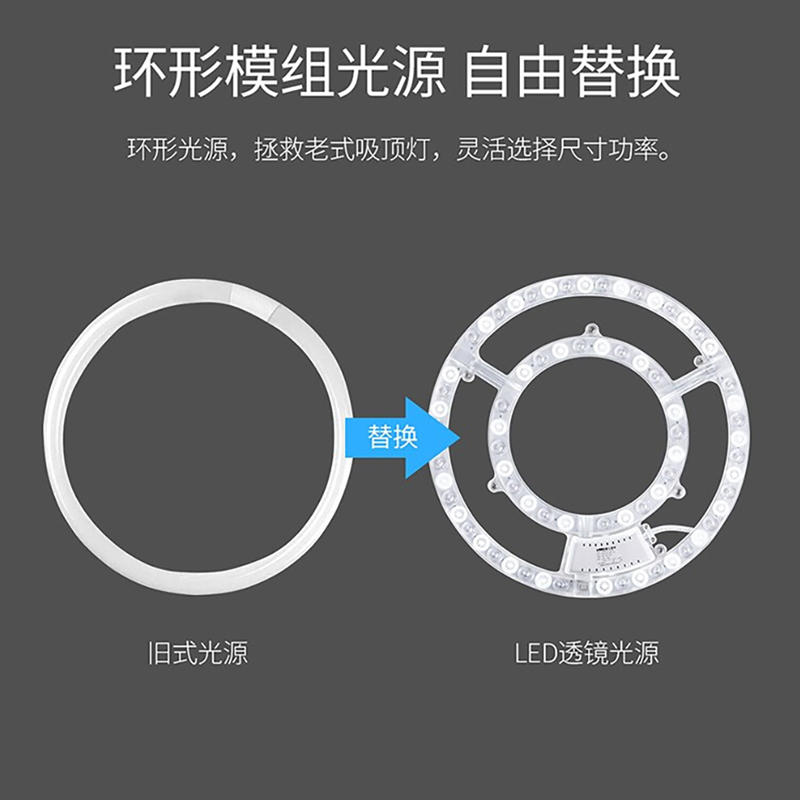 雷士照明led吸顶灯灯芯长条灯替换灯盘灯板光源模组改造节能家用-图2