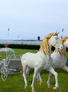 现货速发人物玻璃钢马拉车雕像酒店商场门口小品小丑赶马车雕塑摆