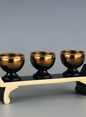 速发供铜酒杯拜神财杯纯水杯案台底座供佛杯家用净水杯关公供神酒