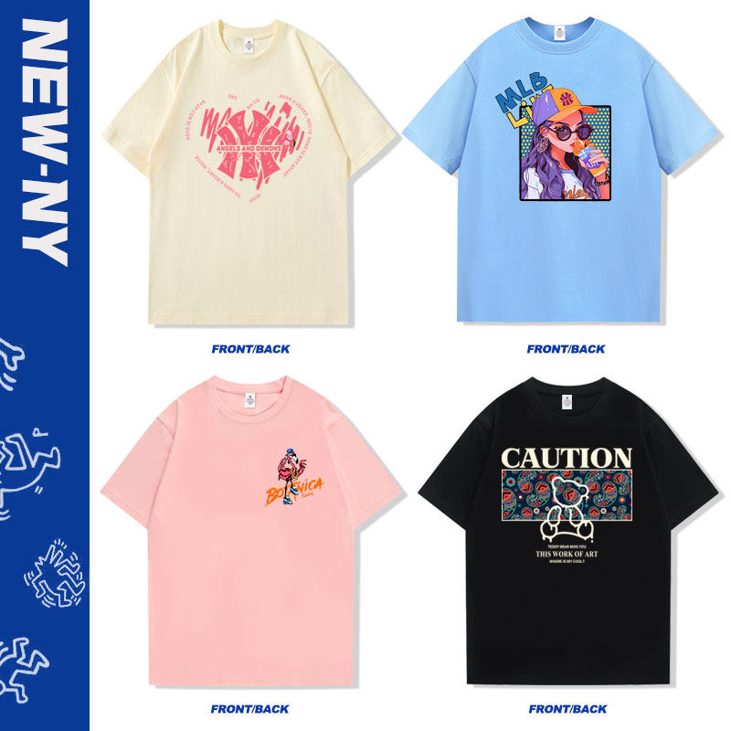 情侣短袖t恤2024新款夏季宽松nasa初高中生青少年纯棉联名男F7