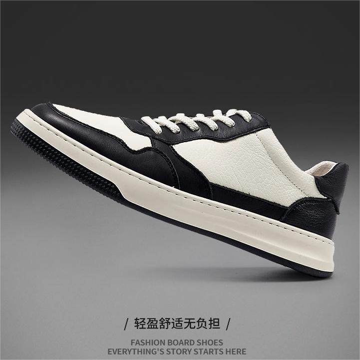 头层牛皮真皮熊猫鞋男款夏四季高级感板鞋百搭休闲皮鞋男潮鞋时尚,淘宝优惠券,粉丝福利购,淘宝优惠卷