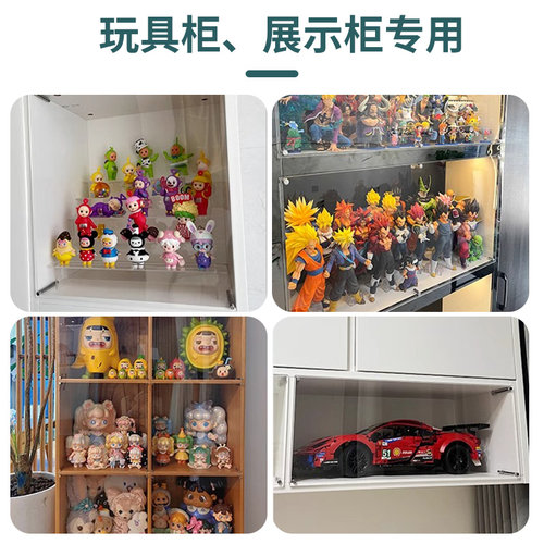 亚克力柜门定制展示柜书柜门板加装自装简易防尘遮挡透明玻璃挡板 - 图3