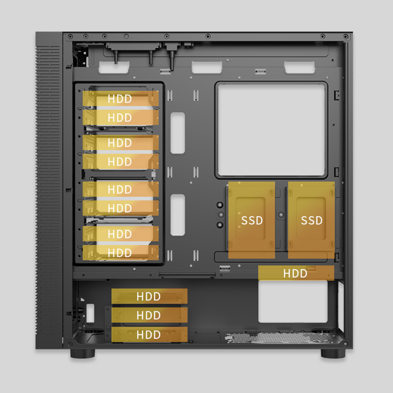 半岛铁盒F20多盘位机箱EATX全塔式NAS服务器HDD热拔插14硬盘电脑-图2