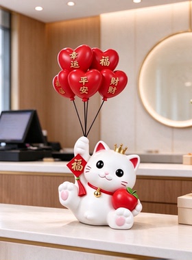 新店开业门市新中式招财猫摆件简约现代新款家居饰品精致工艺品
