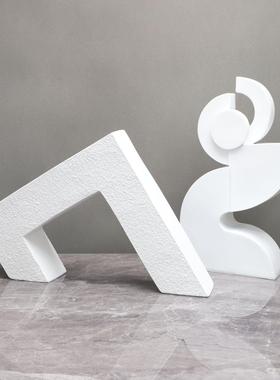 树0001脂摆几件现代简约白厅色抽象建筑何卧室书客餐房厅桌面家居