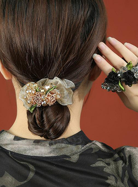 欧根纱发圈大肠圈高级感头花头饰