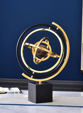 装欧式轻奢金旋转地球BJ-0031仪摆饰品客厅属小众高级感桌面装饰