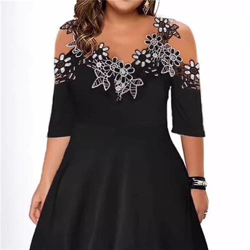 Plus patchwork irregular chiffon rhinestone sleeve womens - 图0
