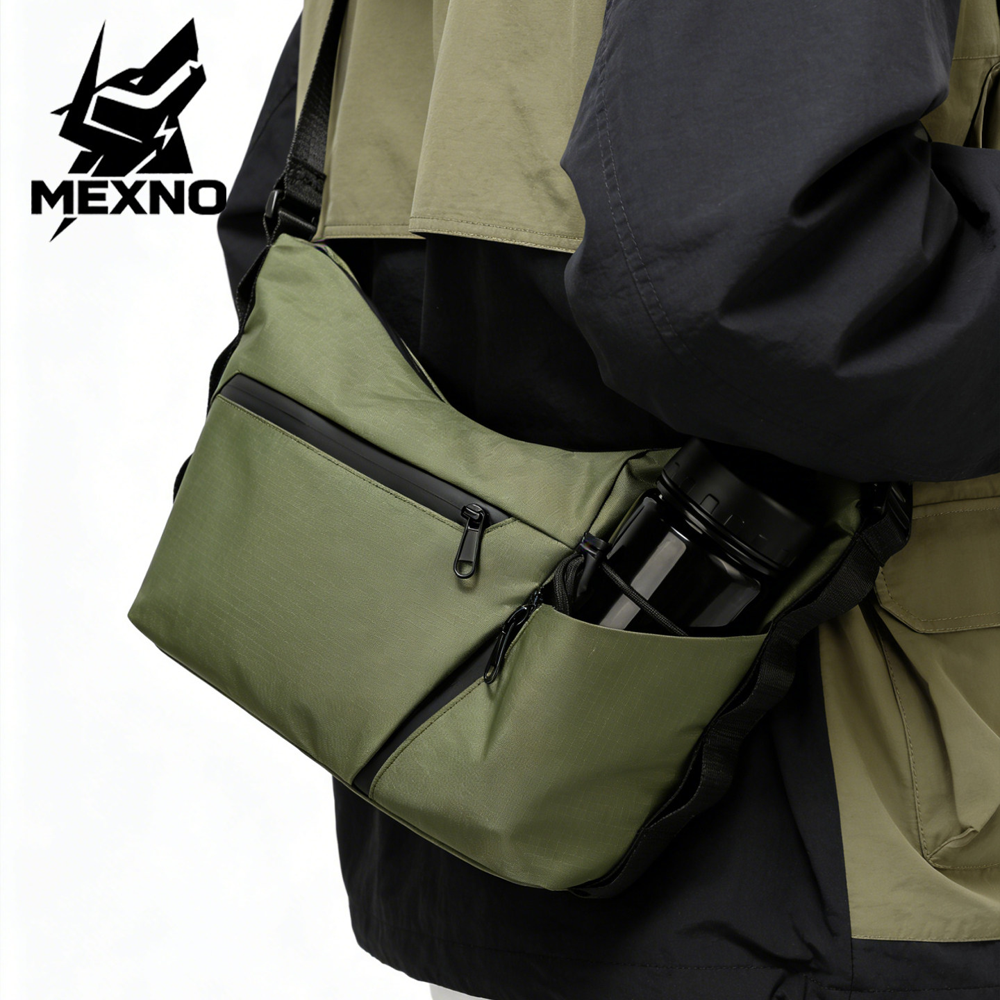 新款男士机能休闲多功能斜挎包运动水杯包户外防水通勤旅行单肩包,淘宝优惠券,粉丝福利购,淘宝优惠卷