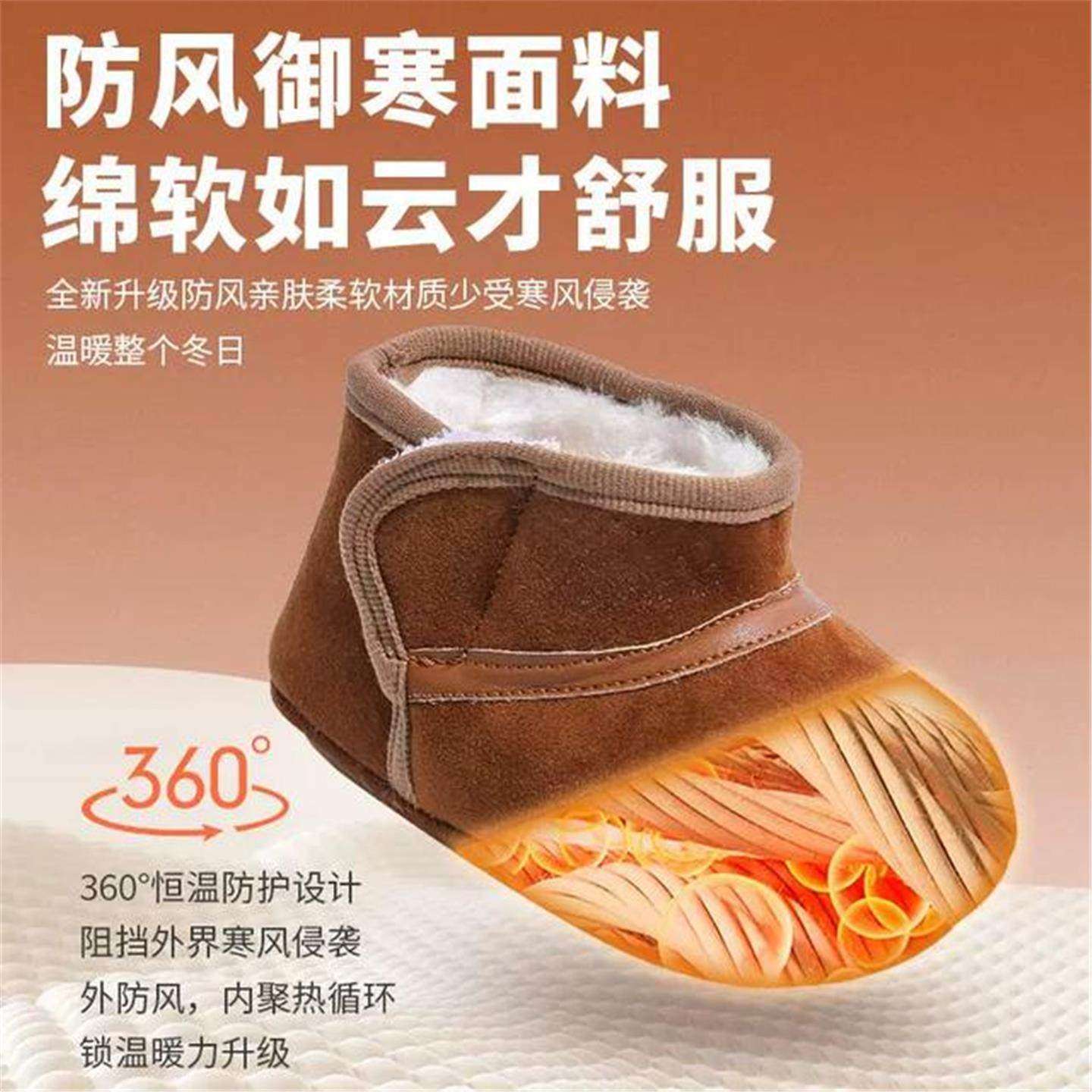 冬季新款雪地靴男宝宝棉鞋软底学步鞋0-12个月婴幼儿鞋女保暖短靴,淘宝优惠券,粉丝福利购,淘宝优惠卷