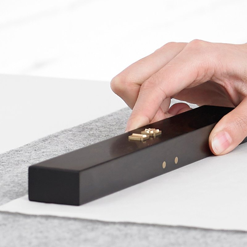 慢物质文创产品中国风黄铜镇纸创意摆件书法镇尺活字私人定制印章