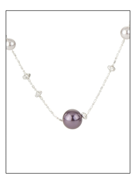 弗弗西FFX紫色满天星珍珠多戴式长款项链[紫气东来]高级感毛衣链