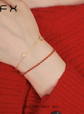 弗弗西FFX[红愿]双层红绳手链女设计师定制红色手绳轻奢小众精致