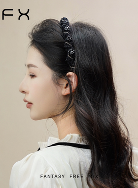弗弗西FFX细闪丝绒缠绕齿梳发箍