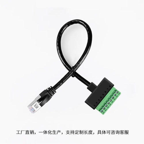 益德胜网线连接线RJ45公转8Pin接头免焊接线端子延长线可定制2P4P - 图1