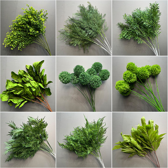 Green artificial flower forest flower wedding background arrangement