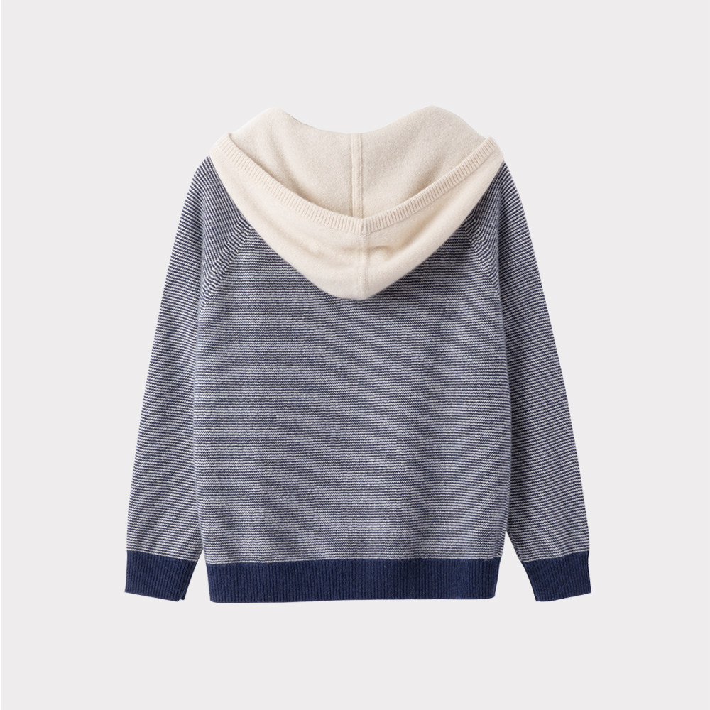 酷飒牛仔风！羊绒衫女100%纯羊绒毛衣外套连帽卫衣秋冬套头宽松厚,淘宝优惠券,粉丝福利购,淘宝优惠卷