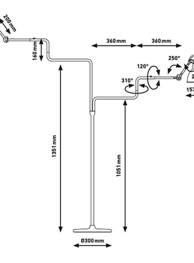 法国DCW Editions N° 411 Double Floor lamp 可动落地灯