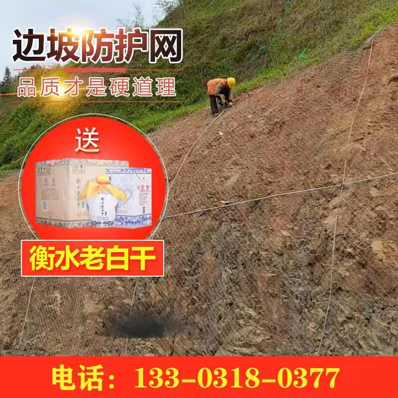 主动边坡防护网山体护坡固土柔性安全钢丝网滑坡拦石绿化防落喷浆-图2