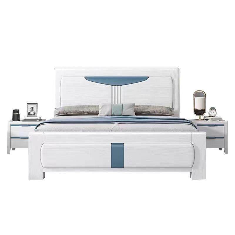 现代简约实木床1.8米大床1.5米拼色北欧床气压储物床高箱双人婚床,淘宝优惠券,粉丝福利购,淘宝优惠卷