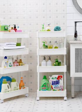 塑料多功能置物架果蔬储物架多层厨房浴室收纳架大号带滑轮