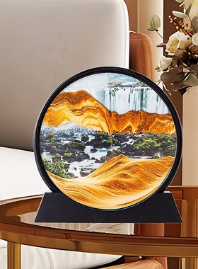 双面流沙画沙漏摆件大号家居办公室客厅酒柜创意解压翻转轻奢礼物