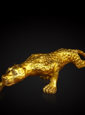 纯铜金钱豹车载汽车摆件室内客厅桌面电视柜玄关招财装饰摆放用品