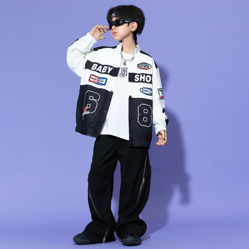 儿童街舞服男童潮酷机车夹克嘻哈hiphop架子鼓服女童爵士舞演出服,淘宝优惠券,粉丝福利购,淘宝优惠卷