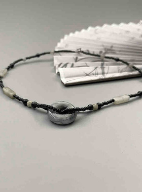 国风项链男新中式设计感拼接吊坠